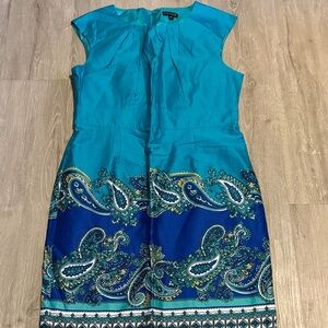 Venus Elegant Blue Paisley Dress